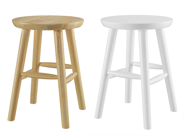 Runder Holz-Hocker als Beistelltisch oder Blumenhocker Schemel aus massiver Kiefer 90.71-42, Holzart