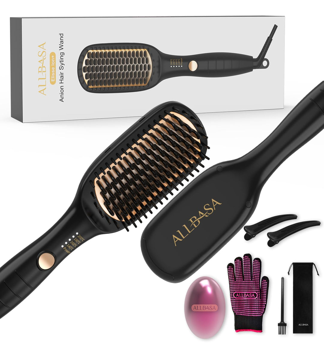 Professionelles Haar-Glätteisen – Glättbürste für Haare, 4 Temperaturen, 140℃–200℃, Aufheizzeit 30 S