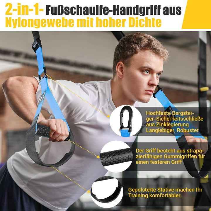 Schlingentrainer, Sling trainer für ein Ganzkörpertraining, Schlingentrainer für zuhause mit Grossem