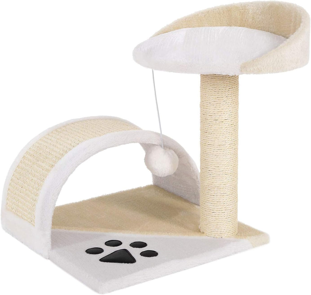 lionto Kratzbaum Kletterbaum Katzenkratzbaum Katzenbaum Höhe 43 cm, beige/weiss Beige/Weiss 43 cm, B