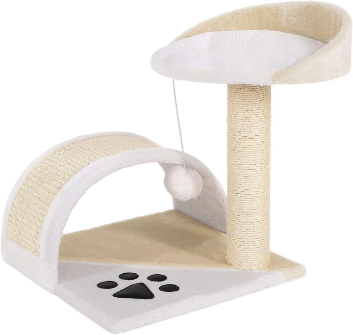 lionto Kratzbaum Kletterbaum Katzenkratzbaum Katzenbaum Höhe 43 cm, beige/weiss Beige/Weiss 43 cm, B