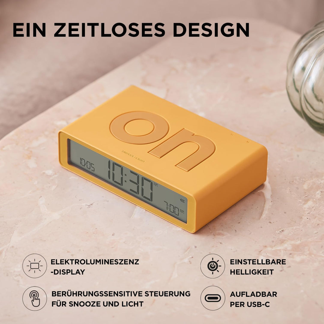Lexon Flip Classic x Pantone – Digitaler Design Wecker ON/Off – Wiederaufladbarer Reisewecker – Leis