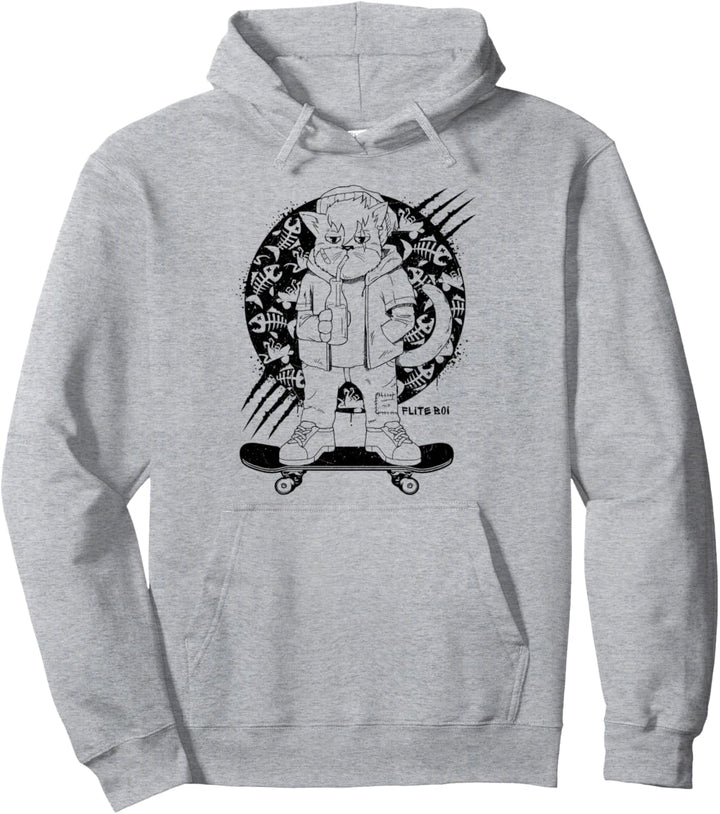 Flite Boi - Skateboards - Hip Urban Skater Katze Grafik Pullover Hoodie