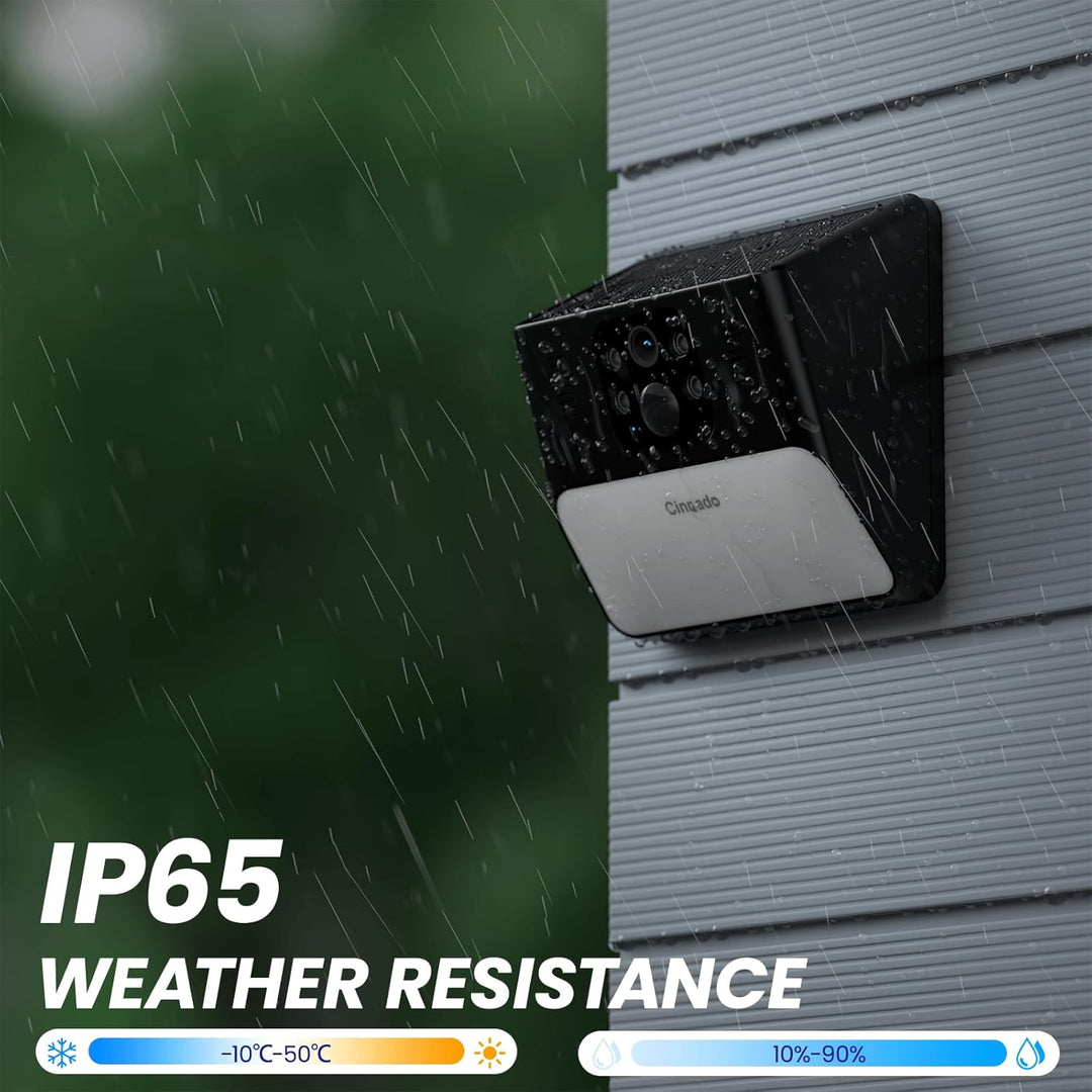 Cinnado Überwachungskamera Aussen Akku Solar - 2K Kabellose WLAN Kamera Überwachung Aussen mit Solar