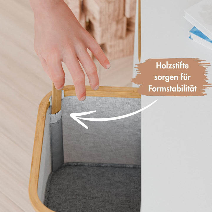 Box für Trofast Regale, Stoffbox mit Holzrahmen in verschiedenen Grössen, grau, Alternative zu Kunst