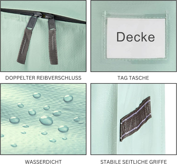 VENO 102 Liter Grosse Aufbewahrungstasche, Aufbewahrungsbox mit Deckel, Starke Griffe Umzugstaschen