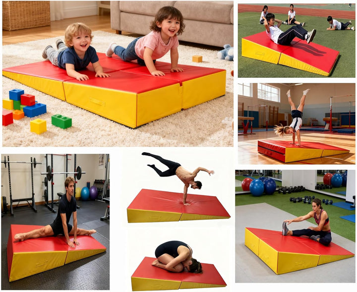 Faltbare Gymnastikmatte Keil-Tumbling-Matte Käsekeilmatte Gymnastik-schrägmatte Für Gymnastik, Tanz,