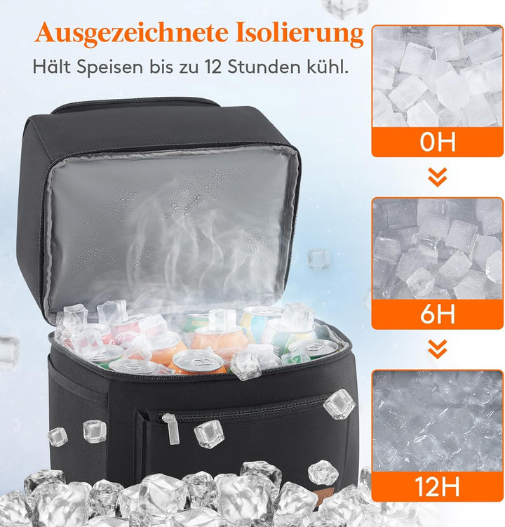 Lifewit 21L, isolierter Kühltasche, Thermo Lunchtasche, Kühlrucksack, auslaufsichere Doppeldecker-Kü