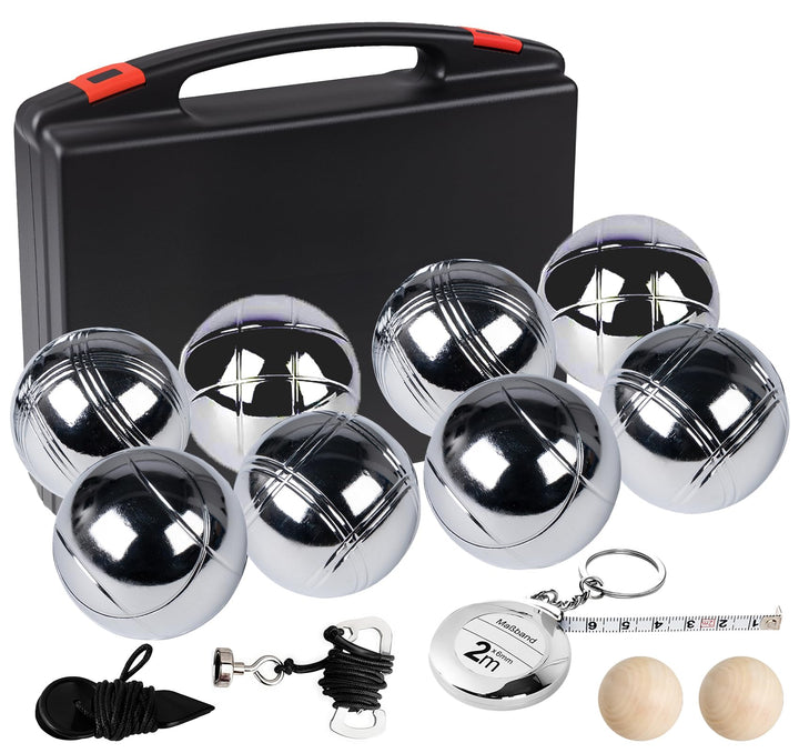 Boule Set mit Gravur/Ohne Gravur,Personalisierte Boule Set mit Tragetasche/Hartschalenkoffer, 6/8 Bo