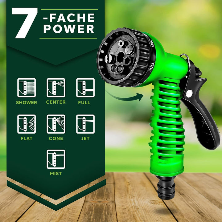 TRESKO® flexiSchlauch - Flexibler Gummi Gartenschlauch Wasserschlauch dehnbar Flexi Wonder (7,5 Mete