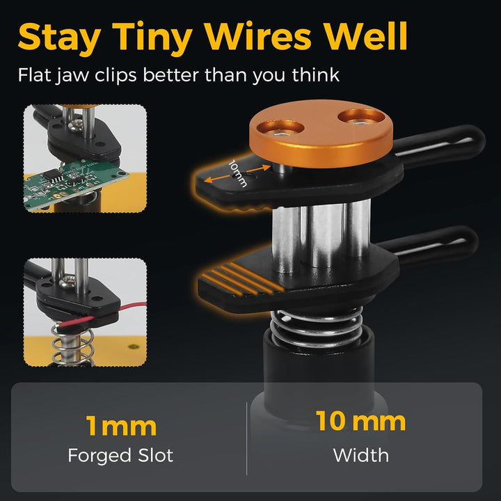 Toolour Dritte Hand ClampRex O1 für Maker – Kompakte Löthilfe Halterung mit Dual Parallel-Klemmen,Ve