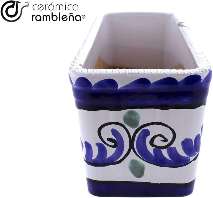 CERÁMICA RAMBLEÑA | Blumenkübel | Balkon-Blumenkübel | Aussen-Blumenkübel | Rechteckiger Blumenkübel