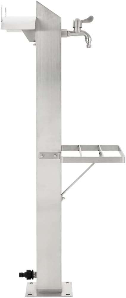 vidaXL Wassersäule Edelstahl 95 cm Wasserzapfstelle Wasserzapfsäule Brunnen