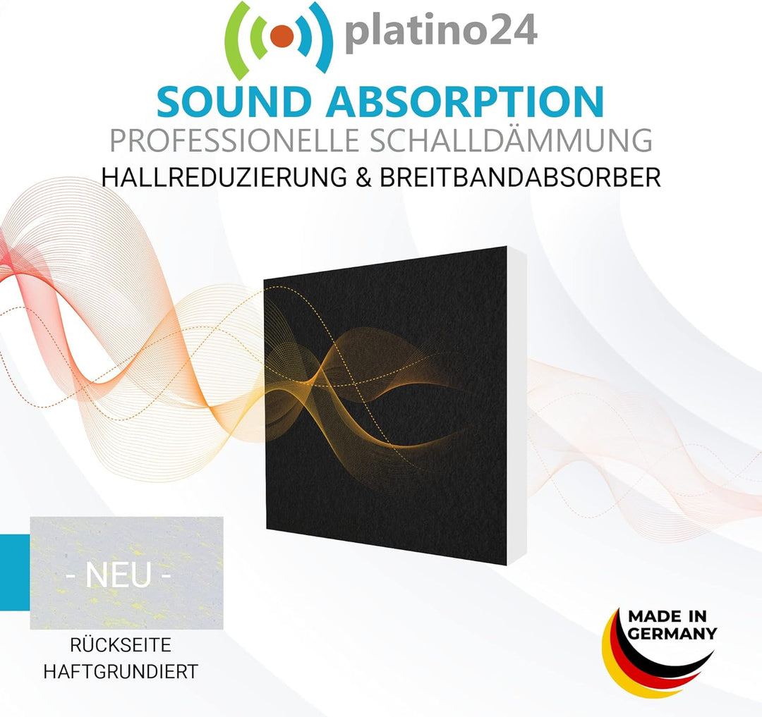 platino24 Schallabsorber COLORE 6 Paneele I 3D Akustikpaneele mit Akustikfilz aus Basotect ® G+ I st