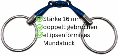 AMKA Wassertrense Sweet Iron doppelt gebrochen Stärke 16 mm Ringe 65 mm 12,5, 12,5