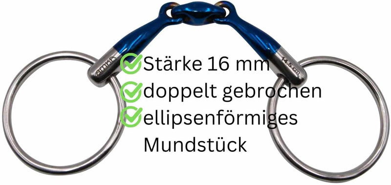 AMKA Wassertrense Sweet Iron doppelt gebrochen Stärke 16 mm Ringe 65 mm 12,5, 12,5