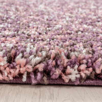 HomebyHome Teppich Wohnzinmer Shaggy Hochflor Rosa 200x290 cm Einfarbig Design - 200x300 Flauschiger