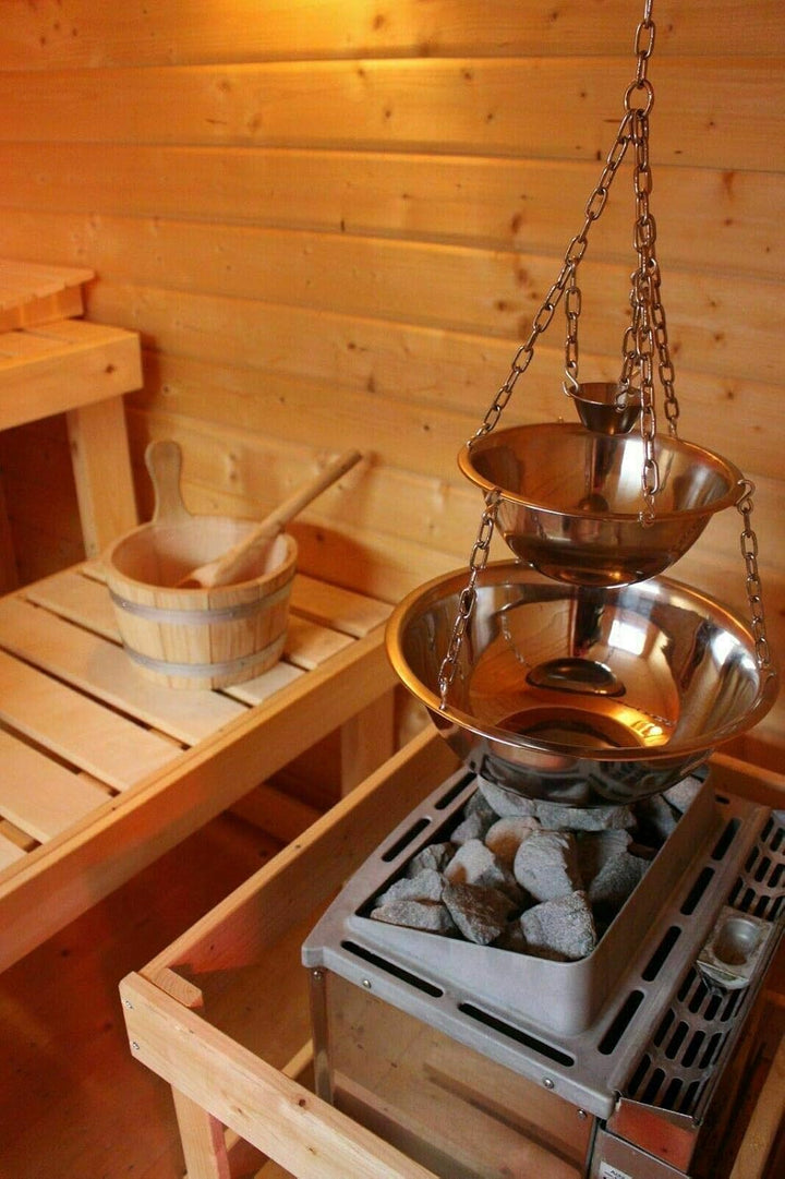 Sauna Zeremonie: Aromaschalen inkl. Verdampferschale aus Edelstahl - Für jeden Saunaofen - 3 Schalen