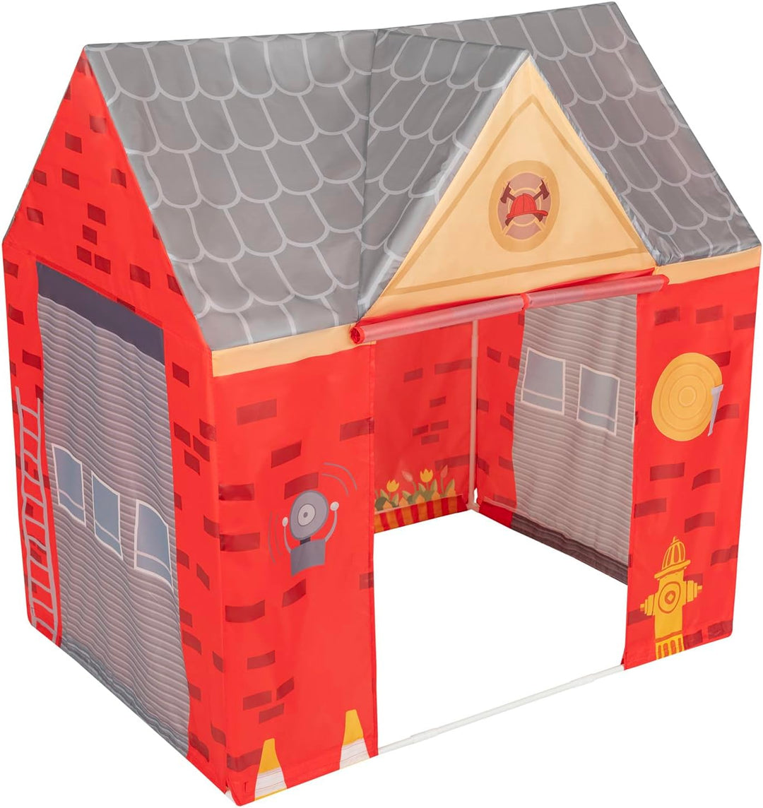 Selonis Spielhaus Spielzelt Feuerwehrhaus Faltbares Für Kinder Realistisches Design Langlebige Und S