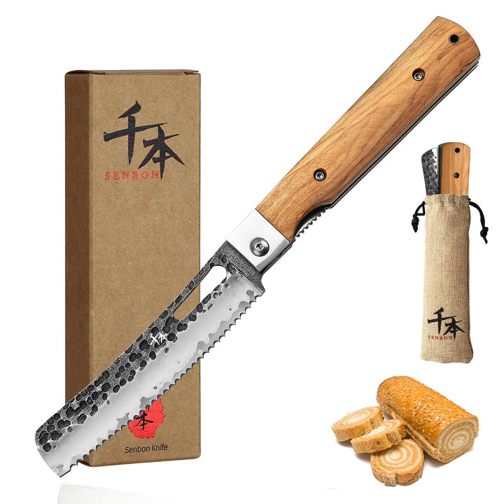 SENBON 440 Geschmiedeter Edelstahl Camping Brot Messer Klinge Sharp japanisches stil Falten Tragbare