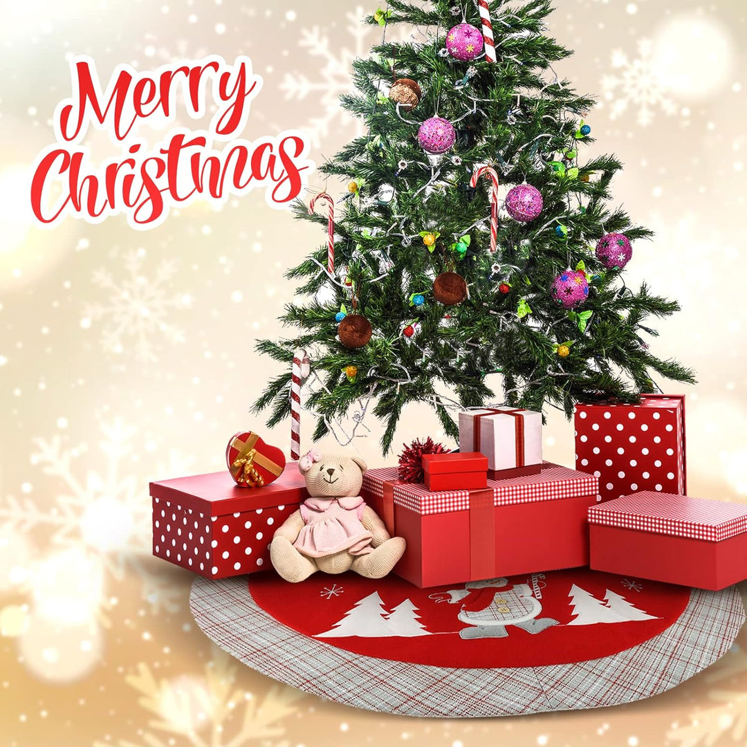 WEWILL werden Marke Luxus dicken Weihnachtsbaum Rock gestickten Schneemann mit Tartan Design Startse