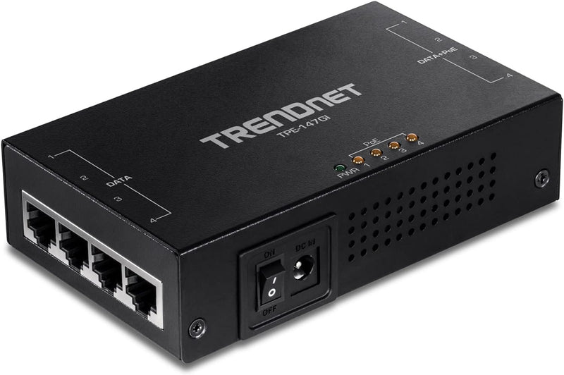 TRENDnet TPE-147GI 65W 4-Port Gigabit PoE+ Injector Ultra 4 Port Injektor, Ultra 4 Port Injektor