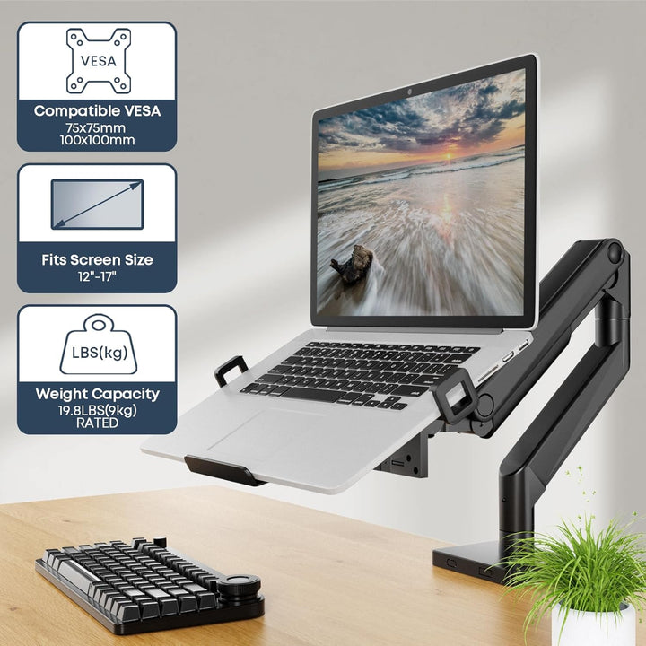 Universal Laptop Halterung 12-17 Zoll - VESA Laptop Adapter für VESA 75x75/100x100 mm - Notebook Hal