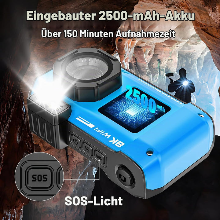 Unterwasserkamera, 8K 70MP 33FT WiFi wasserdichte Digitalkamera | Selfie mit zwei Bildschirmen Autof