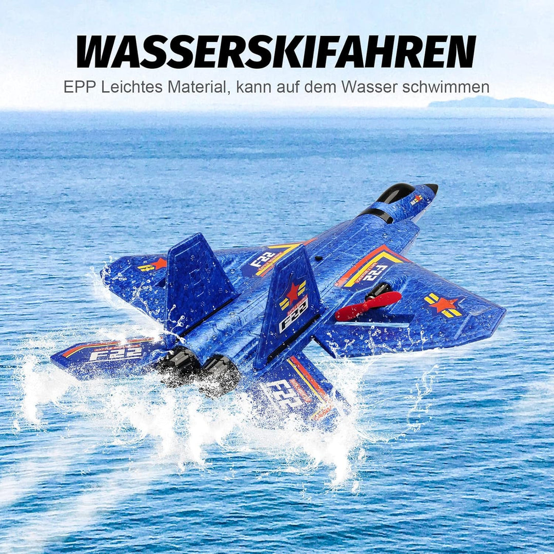 Fremego F-22 RC Flugzeug, 2.4Ghz Ferngesteuertes Flugzeug Raptor Fighter Flugzeug Modell Spielzeug m