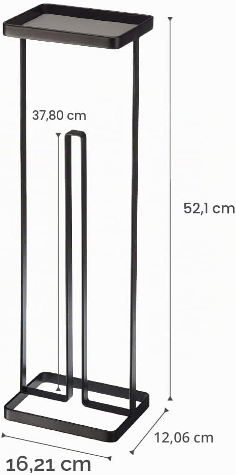 YAMAZAKII Gerson Toilettenpapierhalter, Stahl, Schwarz, One Size, Schwarz