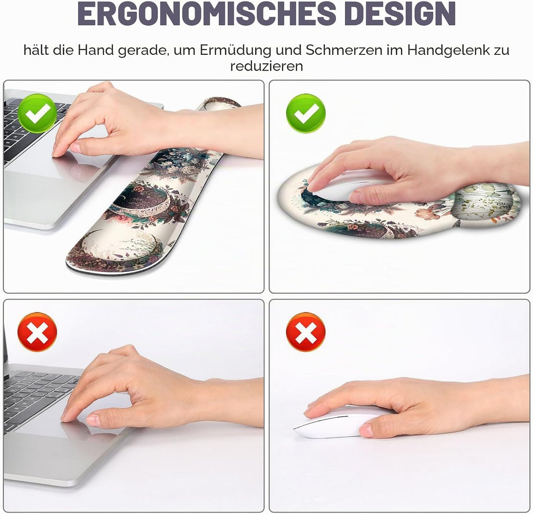Grosse Schreibtischunterlage, niedliches Boho-Pflanzen-Mauspad, Aprikosen-Schreibtischunterlage, XXL