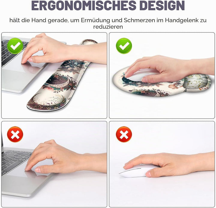 Grosse Schreibtischunterlage, niedliches Boho-Pflanzen-Mauspad, Aprikosen-Schreibtischunterlage, XXL