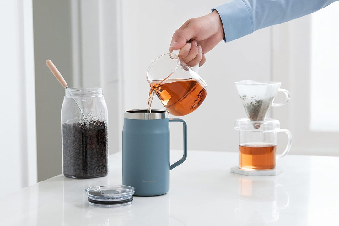 LocknLock Metro Becher Premium 18/8 Edelstahl doppelwandig isoliert mit Griff, perfekt für Tisch mit