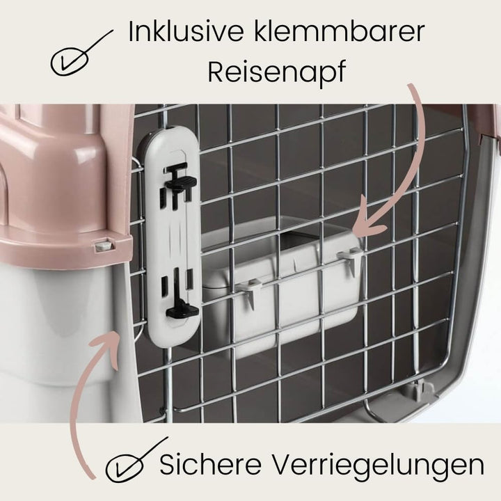 2er Set Transportbox IATA Flugbox Flugzeug Hundebox Hunde Transportbox Hund für 2 Tiertransportbox H