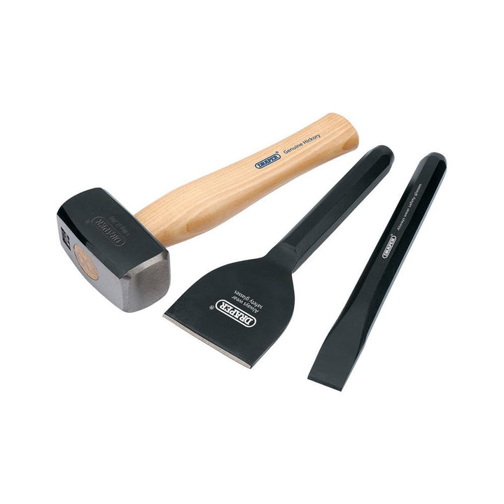 Draper Tools 26120 – Kit von Bauunternehmer Hickory-Holzstiel mit FSC zertifiziert (3-teilig)