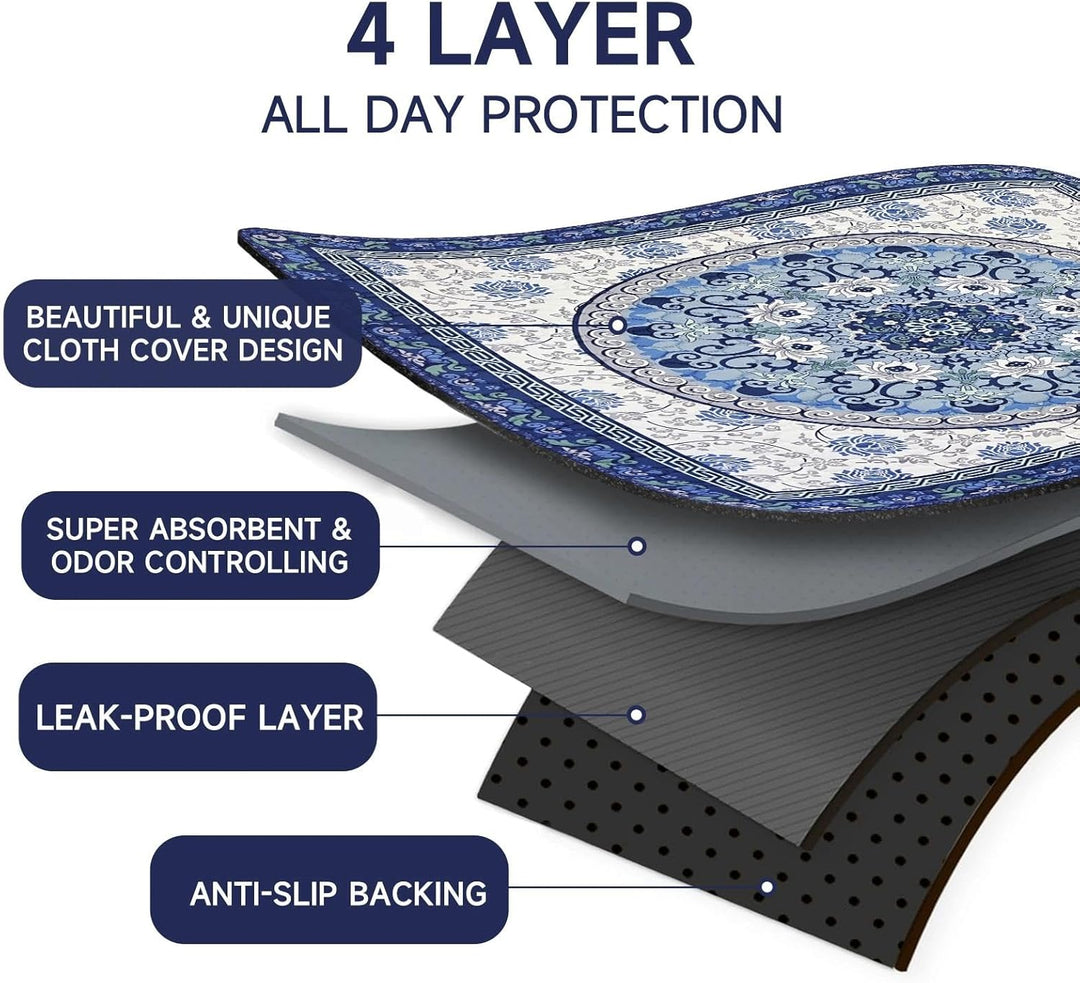 Washable Pee Pads for Dogs, 2 Pack Reusable Puppy Pads 45×60cm Super Absorbent Quick Dry Dog Trainin