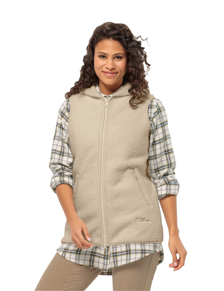 Jack Wolfskin Damen High Curl Long Vest W Fleece-Weste XS anis, XS anis