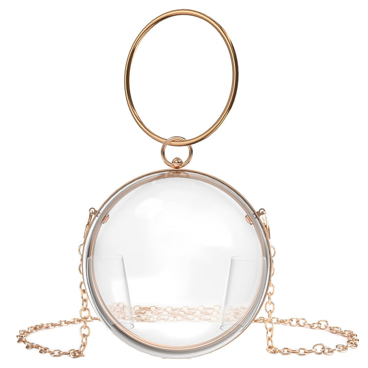 Linkidea Sphere Klare Geldbörse, Acrylbox Abendtasche, Damen Klar Messenger Schultertasche für Party