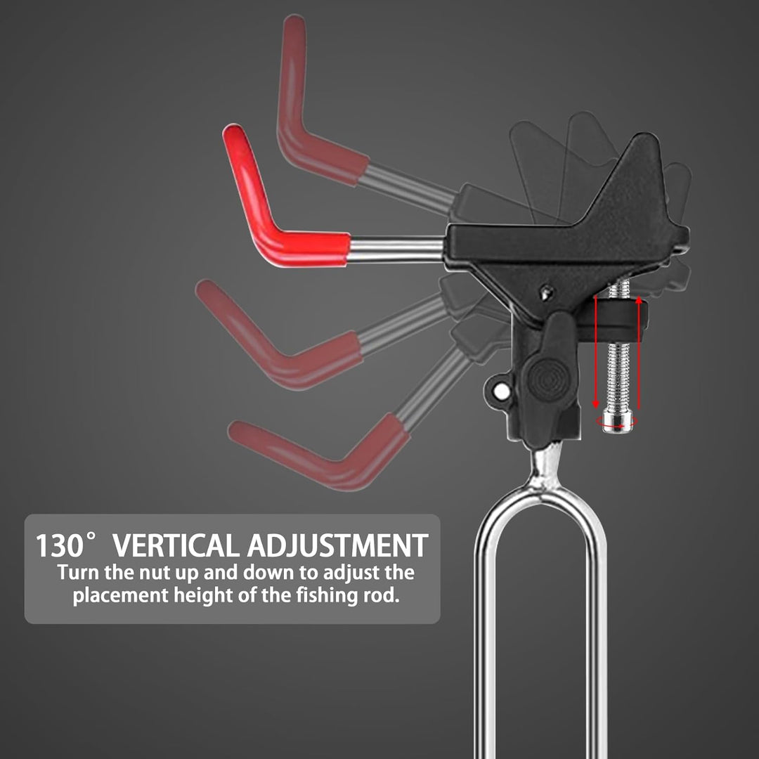 Leeko Rutenhalter, Angelrute Halter 2 Stück Edelstahl Universal Ruten Ständer 360°Verstellbar Angelr