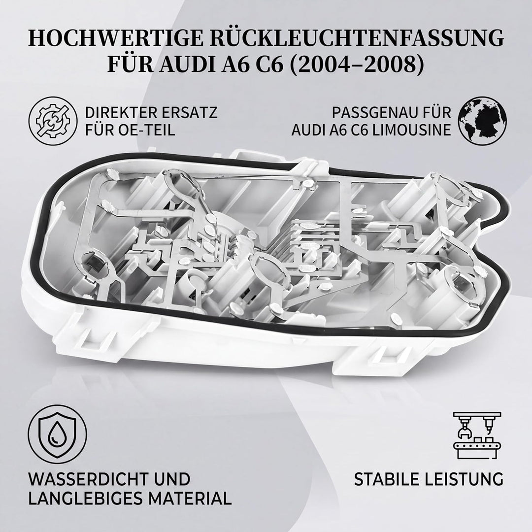 Qii lu Rücklichthalter, Rücklichthalter hinten rechts passend für A6 C6 SALOON 2004-2008 4F5945222C