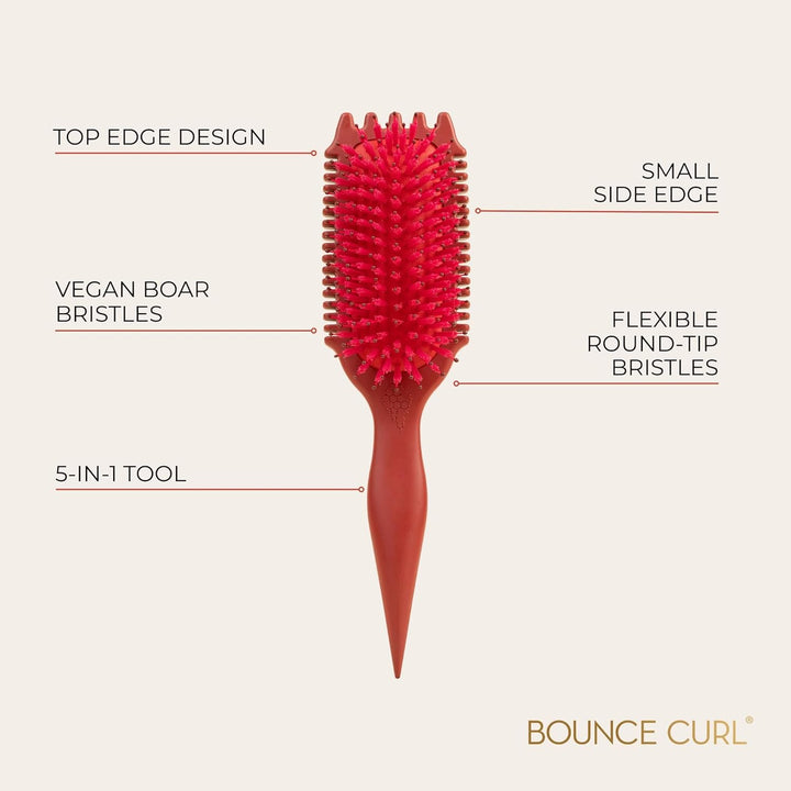Bounce Curl Volume EdgeLift Bürste, 5-in-1-Werkzeug für volumisierte Wellen, Locken und Spulen, Rubi
