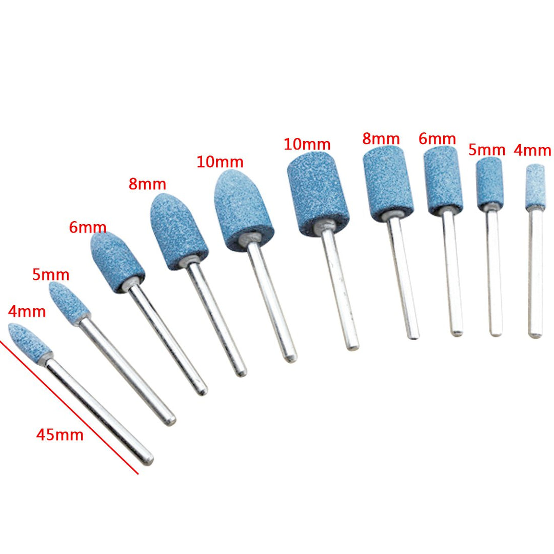 100 Stück Schleifstein-Bit-Set mit 3 mm Schaft und 6 mm Rundspitze für Jade, Metall und Holz