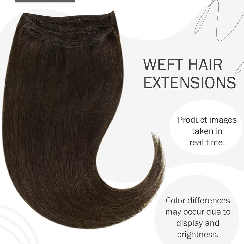 Hetto Tressen Echthaar Extensions Dunkelbraun Tressen Extensions Zum Einnähen Tressen Extensions Bra