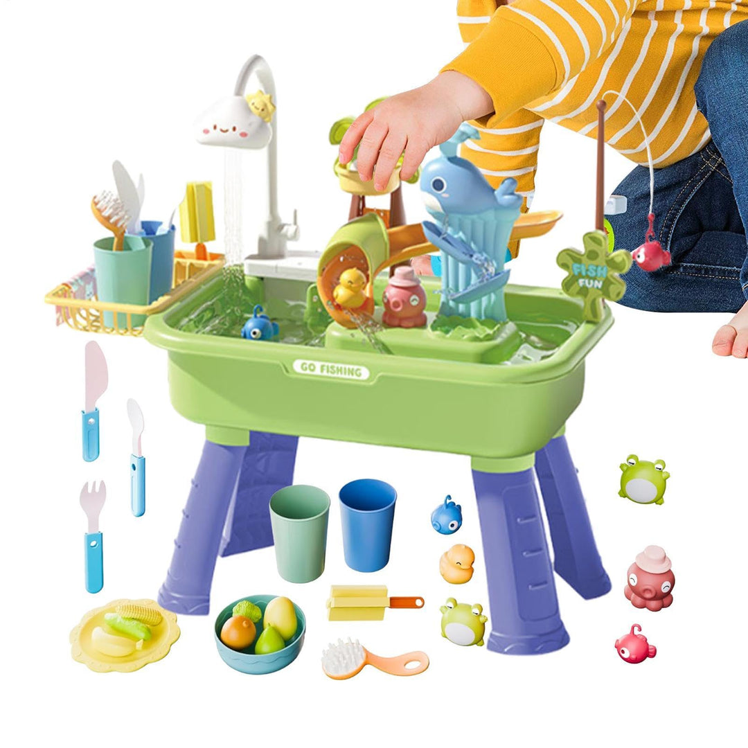 Generisch Wasserspieltisch für Kinder, Spielbecken mit Fliessendem Wasser und Einer Pumpe, Sand und