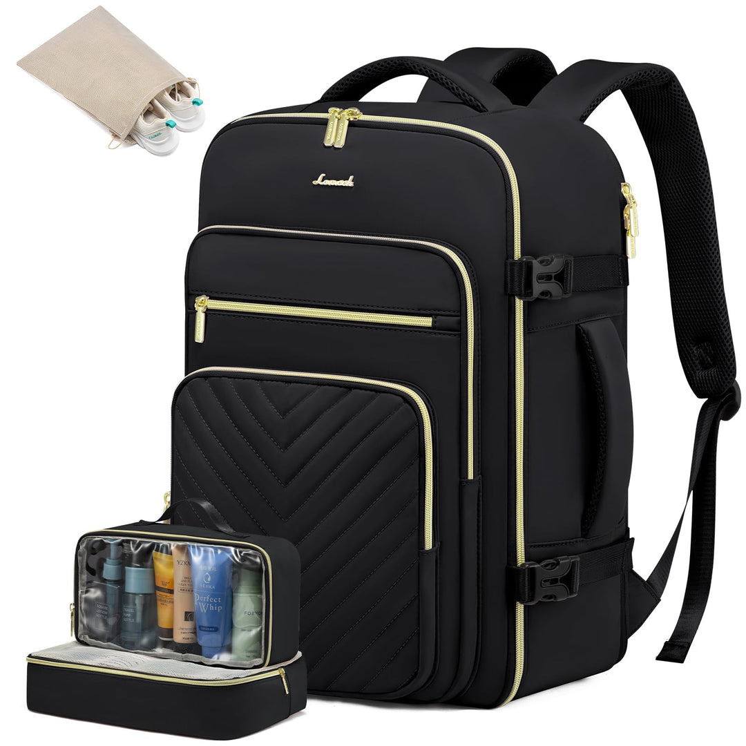 LOVEVOOK Handgepäck Rucksack Flugzeug, 50L Reiserucksack Damen Gross, Wasserdicht Laptop Rucksack Da