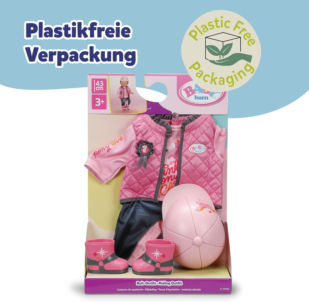 Baby Born REIT-Outfit mit Hose, Shirt, Stiefeln und Helm für 43 cm Puppen