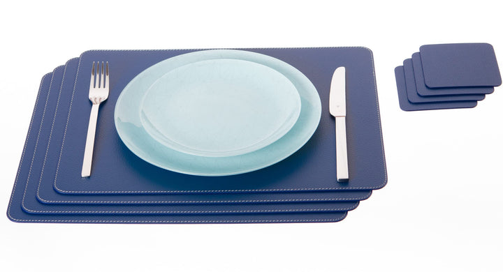 Nikalaz Platzsets und Untersetzer (4er set) aus recyceltem Leder, 4 Stück platzsets und 4 undersetze