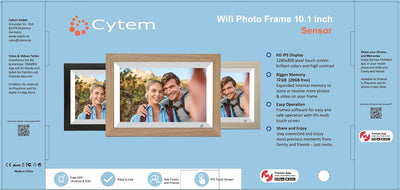 Cytem 10.1 Zoll Digitaler Bilderrahmen | WLAN mit FrameO Software | 32GB | Bewegungssensor | Automat