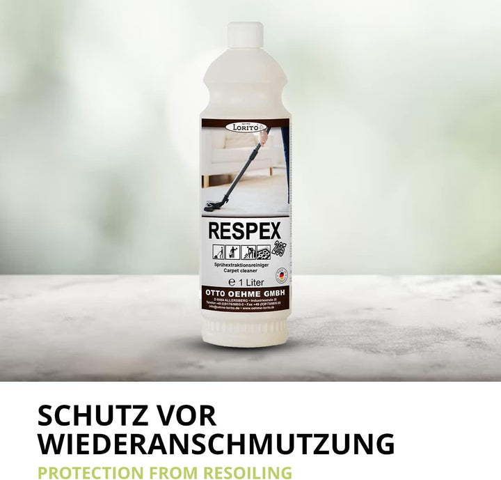 Lorito Respex Teppichreiniger, 12x 1 Liter Konzentrat, Textilreiniger für Dampfreiniger und Sprühext