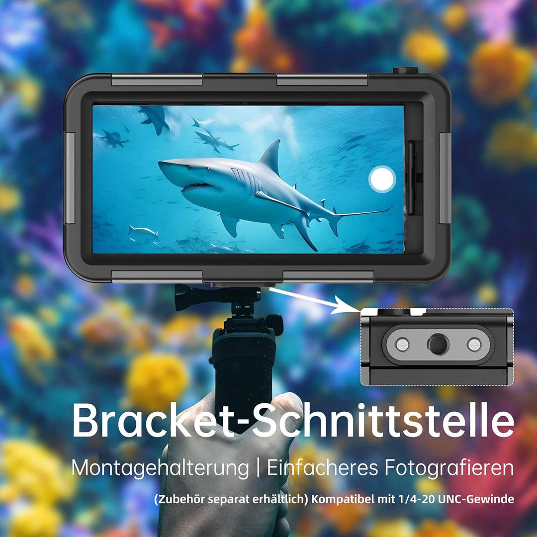 Ezanmull Unterwasser-Tauchgehäuse für iPhone 17/16/15/14/13/12/11 Pro Max/XR/XS/X & mehr, Profession